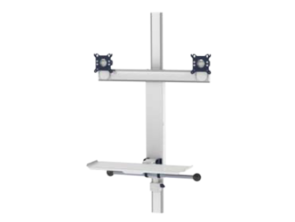 Doppelhalterung <br>mit VESA 75/100 Adaption <br>für Monitor und Tastatur/Maus