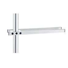 Halteklaue, Rundrohrklaue seitlich<br>für Rundrohr Ø 38 mm <br>mit 2 horizontalen Normschienen, <br>Schienenlänge wählbar