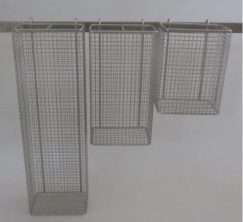 Köcherkorb für Katheter mit zwei Haken <br>150x100x480 mm – weitere Maße erhältlich