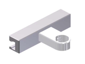 Wandschienenwagen OBEN <br> mit Aufnahme für Rundrohr Ø 38 mm
